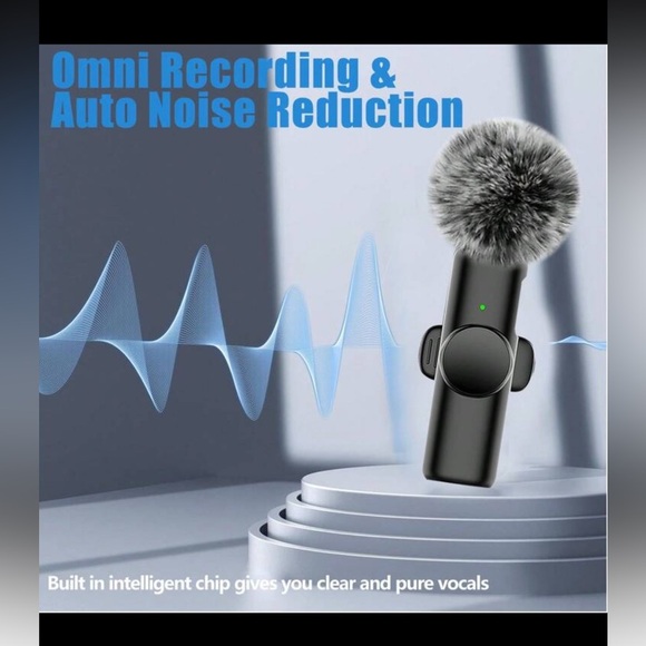 Wireless Lavalier Microphone for iPhone iPad - Black - Picture 2 of 6